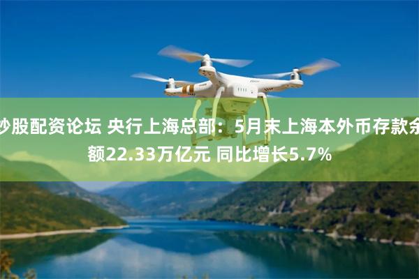 炒股配资论坛 央行上海总部：5月末上海本外币存款余额22.33万亿元 同比增长5.7%