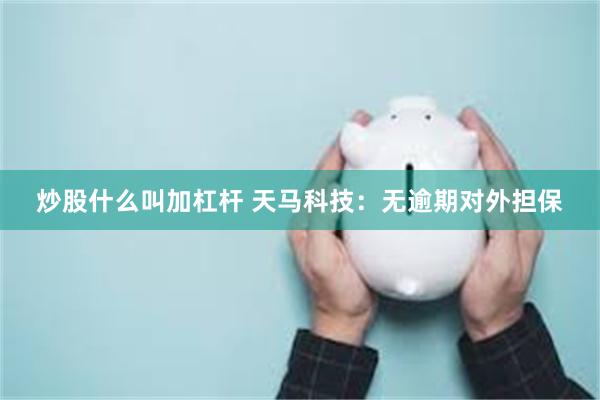 炒股什么叫加杠杆 天马科技：无逾期对外担保